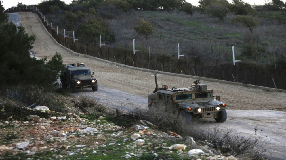 آليات عسكرية إسرائيلية على طول الحدود مع لبنان. 20 ديسمبر ، 2020.(أ ف ب)