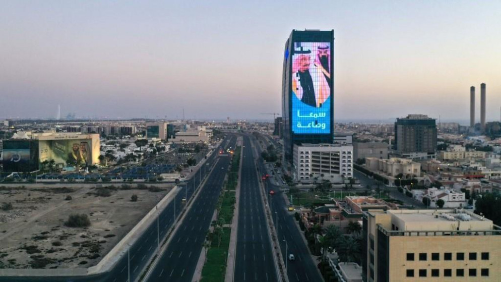 منظر جوي يظهر شوارع خالية من السكان في مدينة جدة السعودية خلال جائحة فيروس كورونا. 21/04/2020. (بندر الدنداني / أ ف ب)