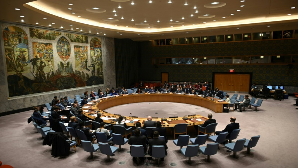 اجتماع لمجلس الأمن الدولي في مقر الأمم المتحدة في نيويورك، 26 شباط/فبراير 2020. (أ ف ب)
