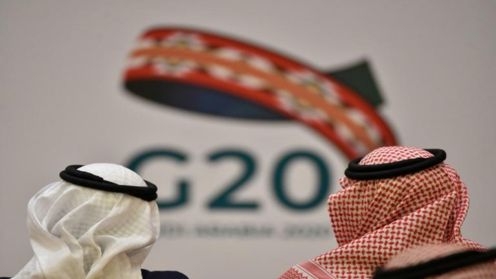 ترأست السعودية اجتماع مجموعة العشرين بحضور 67 ممثلا عبر تقنية الفيديو. (أ ف ب)