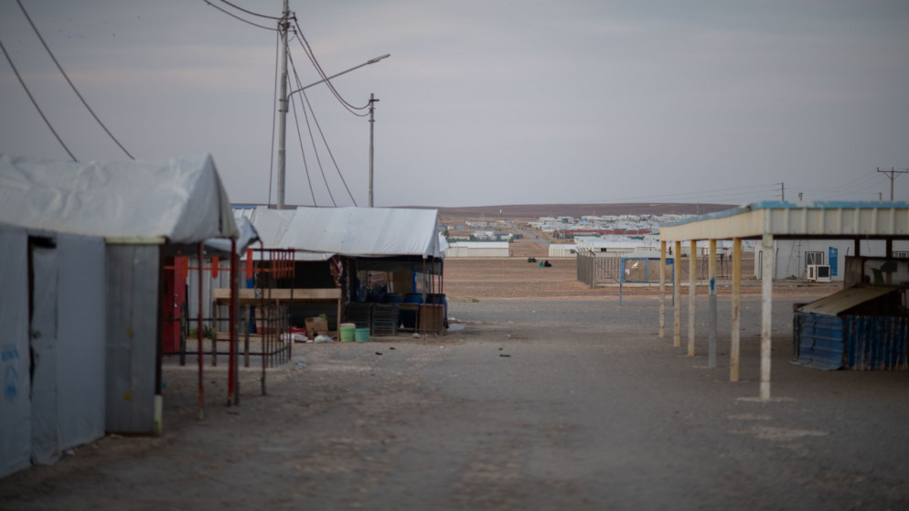 مخيم الأزرق للاجئين السوريين شرقي الأردن. (مفوضية الأمم المتحدة لشؤون اللاجئين)