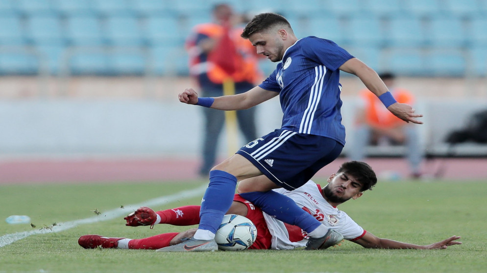 جانب من مباراة الرمثا ومعان في الجولة الرابعة من دوري المحترفين. (اللجنة الأولمبية الأردنية)