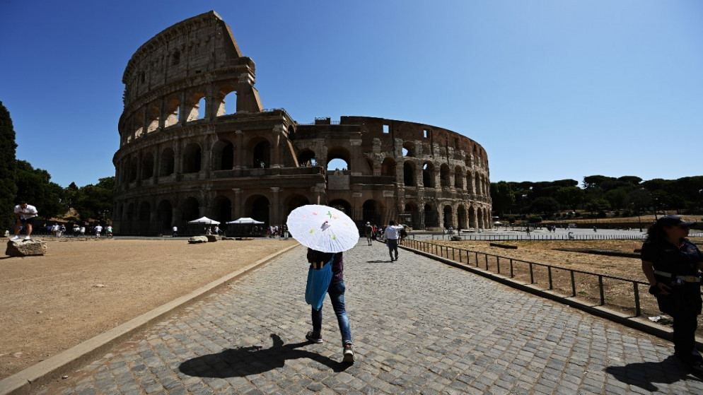 المدرج الروماني (الكولوسيوم) في العاصمة الإيطالية روما، 22 آب/أغسطس 2020. (أ ف ب)