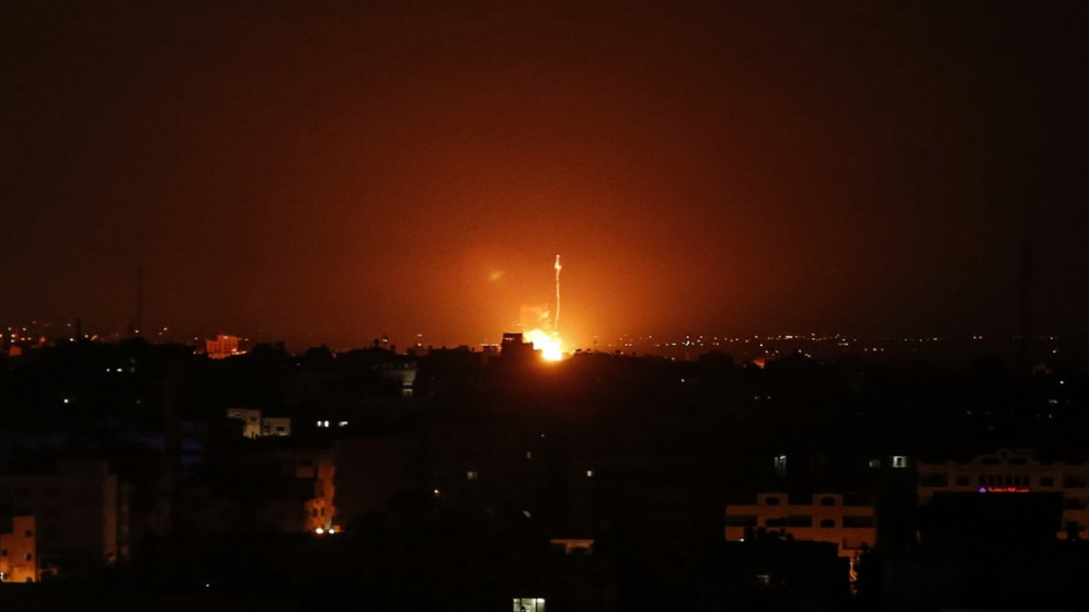 قصف إسرائيلي على مدينة غزة، 20 آب/أغسطس 2020. (محمود همص/ أ ف ب)
