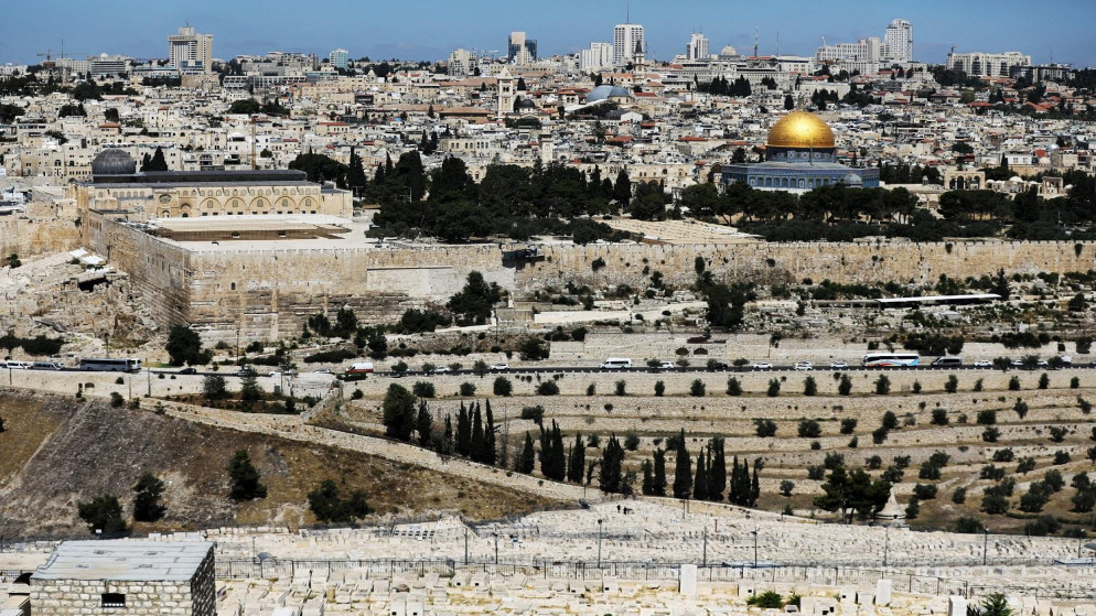 منظر عام لمدينة القدس، يظهر فيه المسجد الأقصى. (رويترز)