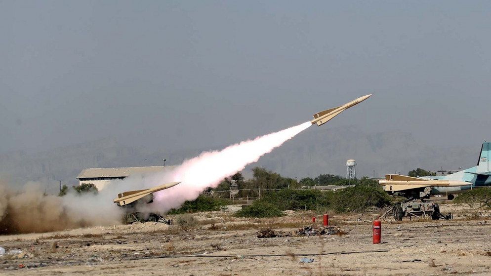 إطلاق صاروخ خلال تدريبات عسكرية بمشاركة القوات البحرية والجوية والبرية في إيران . 8 سبتمبر 2020. (رويترز)