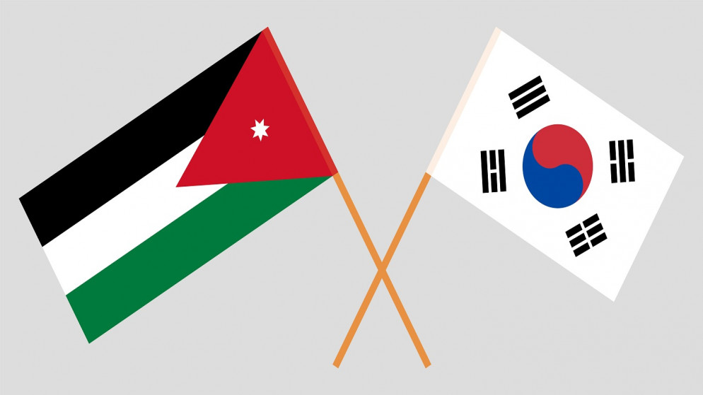 أعلام الأردن وكوريا الجنوبية. (shutterstock)