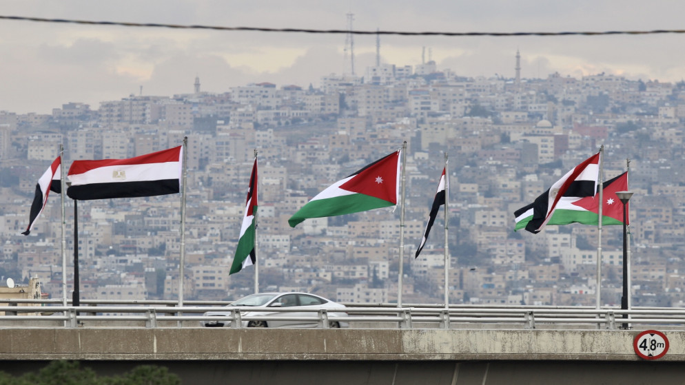 أعلام الأردن ومصر في شوارع عمّان. (صلاح ملكاوي/ المملكة)