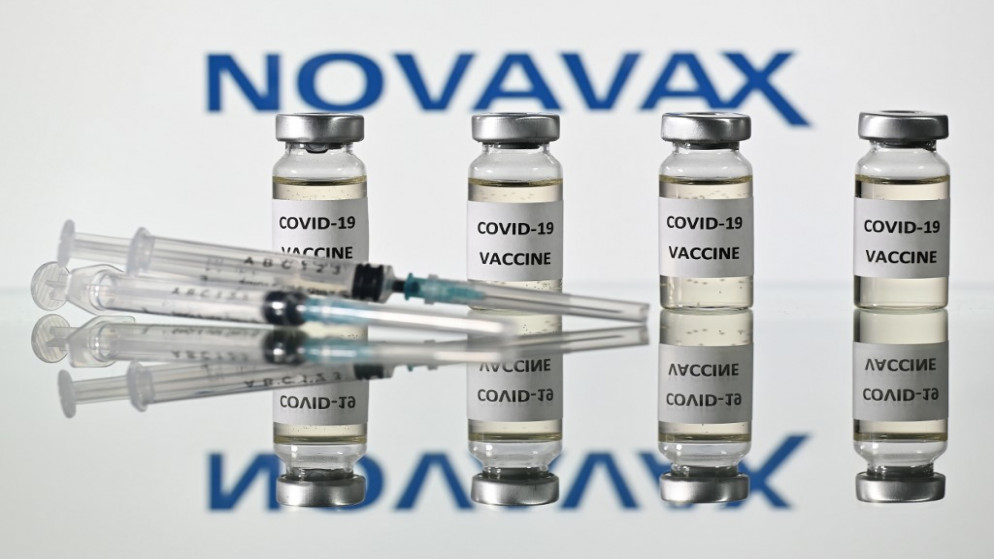 شعار شركة التكنولوجيا الحيوية الأمريكية Novavax ، نوفمبر 2020.(أ ف ب)
