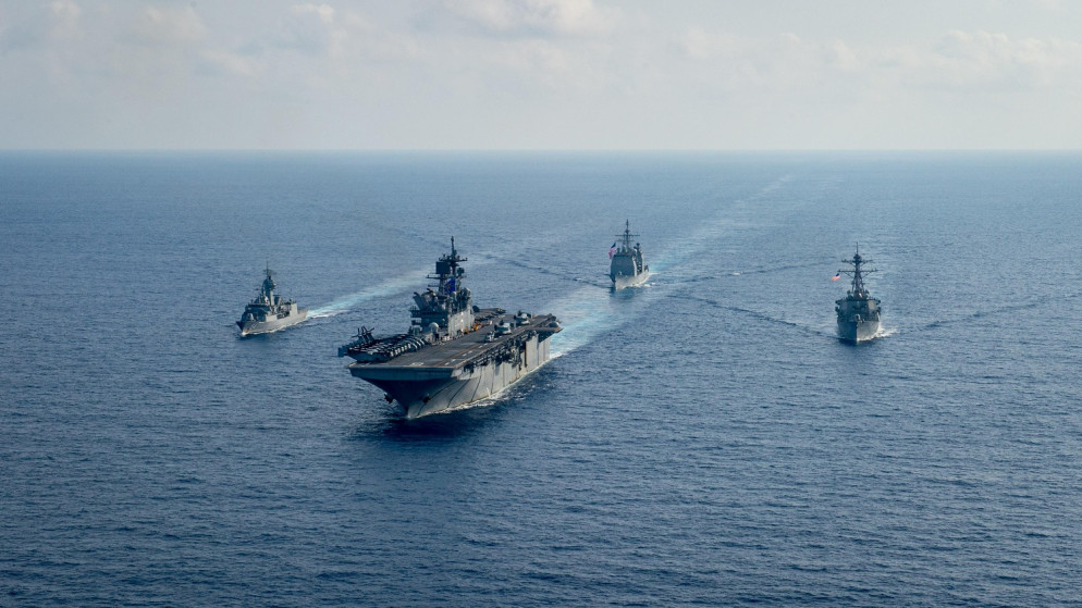آليات عسكرية في بحر الصين الجنوبي . 18 أبريل 2020. (رويترز)