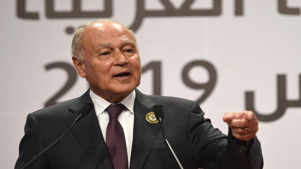 الأمين العام لجامعة الدول العربية أحمد أبو الغيط، 31 آذار/مارس 2019. (فتحي بلعيد/ أ ف ب)