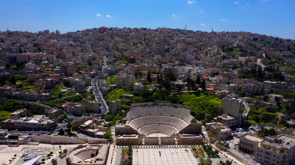 المدرج الروماني في وسط البلد في العاصمة عمّان. (shutterstock)