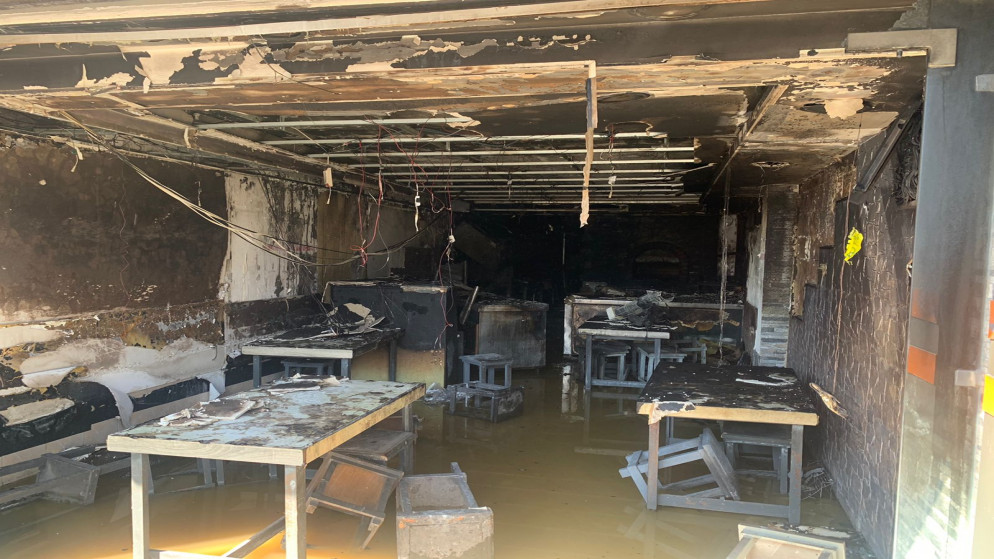 حريق داخل مطعم في العاصمة عمّان. (المملكة)