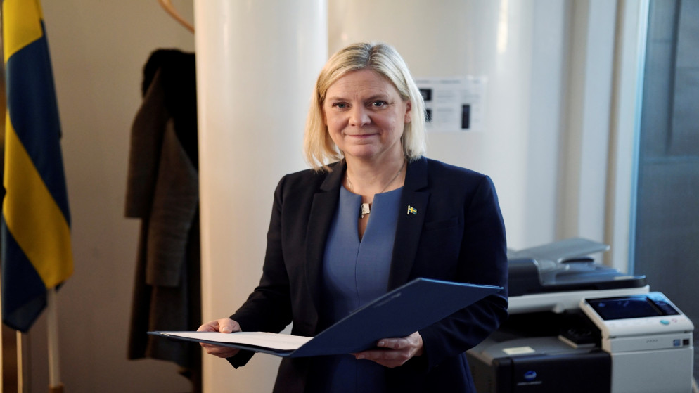 رئيسة وزراء السويد المستقيلة ماغدالينا أندرسون. (رويترز)