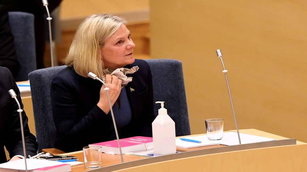 رئيسة الوزراء السويدية المستقيلة ماغدالينا أندرسون. (رويترز)