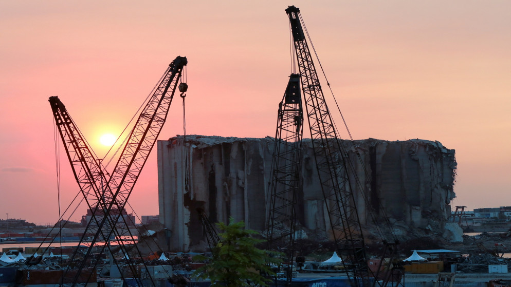 صومعة الحبوب التي تضررت خلال انفجار ميناء بيروت العام الماضي، 29 تموز/يوليو 2021. (رويترز)