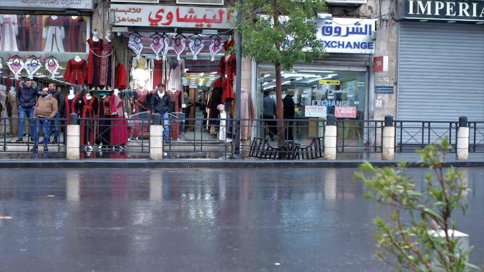 أمطار في منطقة وسط البلد بالعاصمة عمّان. أرشيفية. (صلاح ملكاوي / المملكة)