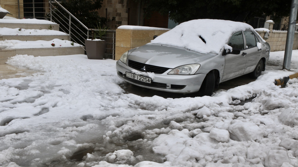 صورة للثلوج في العاصمة عمّان.18/2/2021. (صلاح ملكاوي /المملكة)