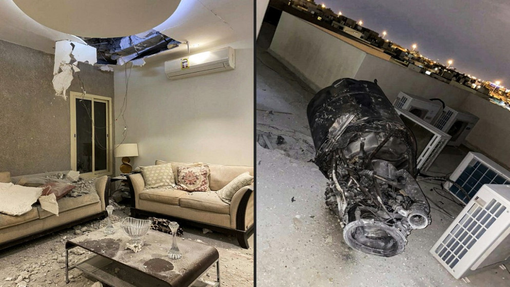 صورة تظهر أضرار لحقت في منزل في الرياض بعد هجوم للحوثيين. (أ ف ب)