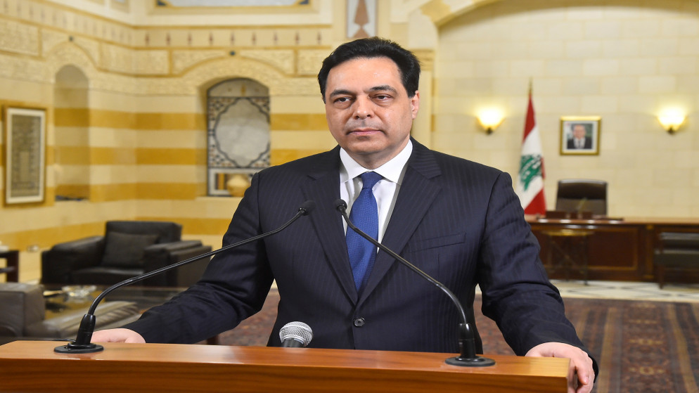 رئيس حكومة تصريف الأعمال اللبنانية حسان دياب. (رويترز)