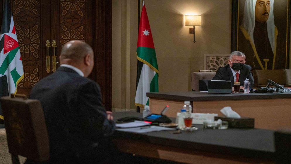 جلالة الملك عبدالله الثاني يلتقي رئيس مجلس النواب ورؤساء عدد من لجان المجلس. (الديوان الملكي الهاشمي)