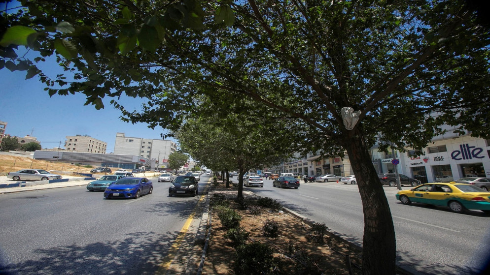 شارع رئيسي في عمّان خلال يوم غائم. (صلاح ملكاوي / المملكة)