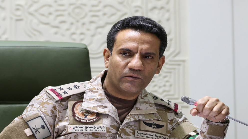 المتحدث باسم التحالف الذي تقوده السعودية في اليمن تركي المالكي. (رويترز)