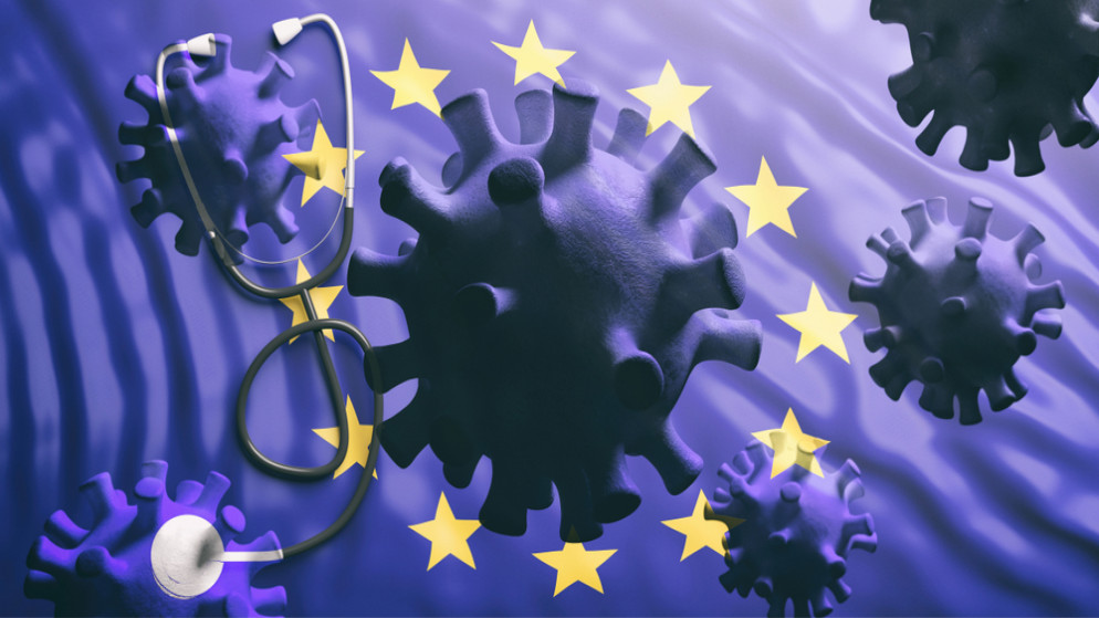 صورة تظهر علم الاتحاد الأوروبي (shutterstock)