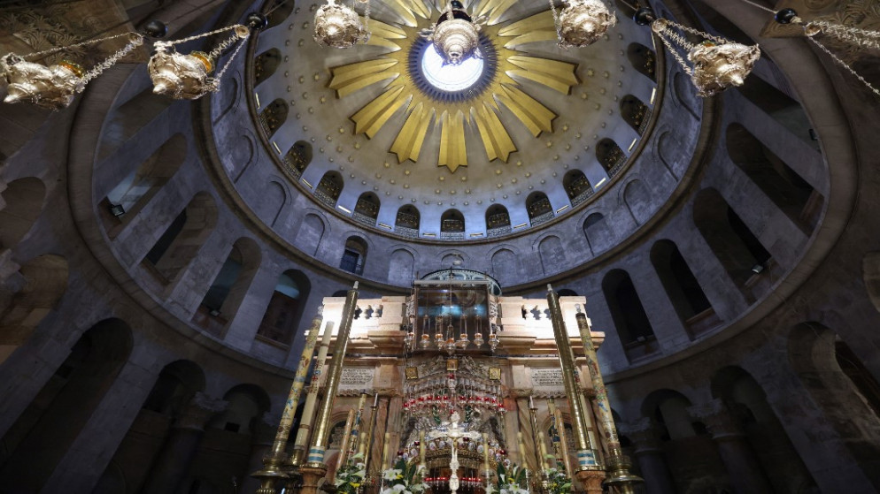 كنيسة القيامة في القدس ،4 أبريل/نيسان 2021. (إيمانويل دوناند / أ ف ب)