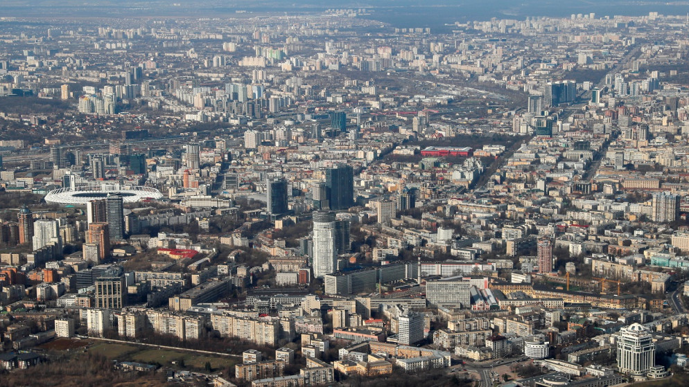 صورة جوية لمدينة كييف، أوكرانيا، 3 نيسان/ أبريل 2021. (رويترز)