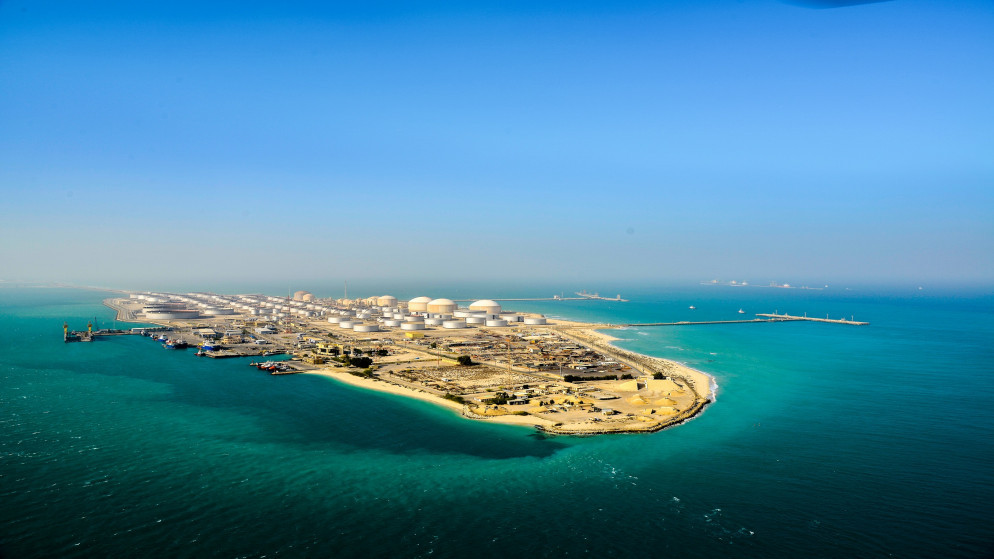 صورة أرشيفية لميناء رأس تنورة شرقي السعودية. (شركة أرامكو)