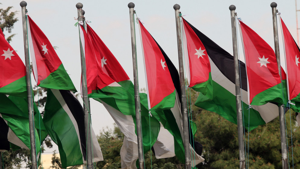 أعلام الأردن خلال احتفالية مئوية الدولة الأردنية في عمّان. (صلاح ملكاوي/ المملكة)
