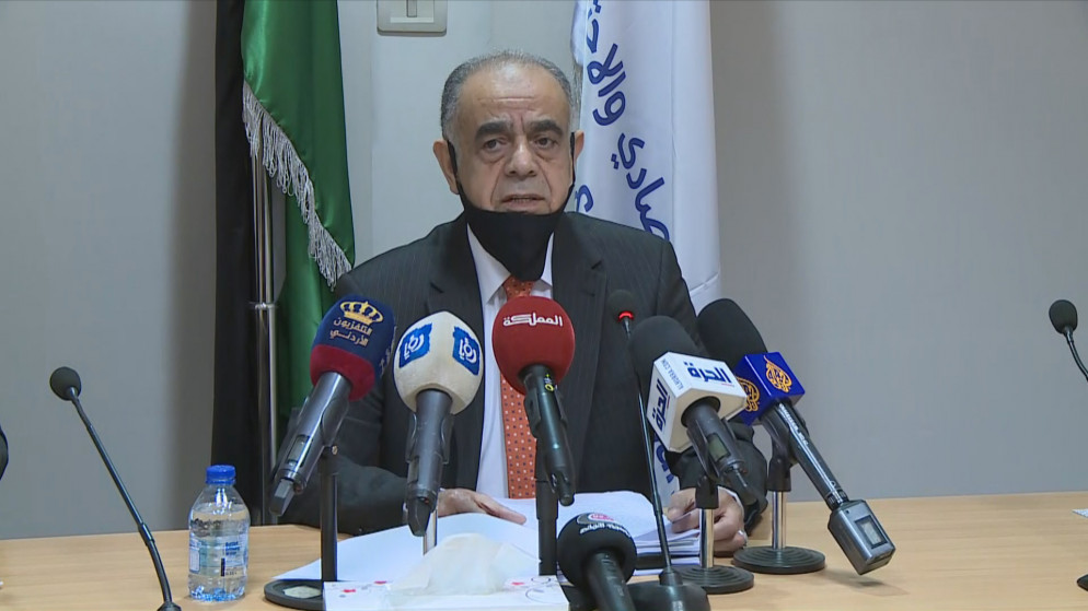 رئيس المجلس الاقتصادي والاجتماعي محمد الحلايقة خلال إطلاق تقرير حالة البلاد 2020. (المملكة)