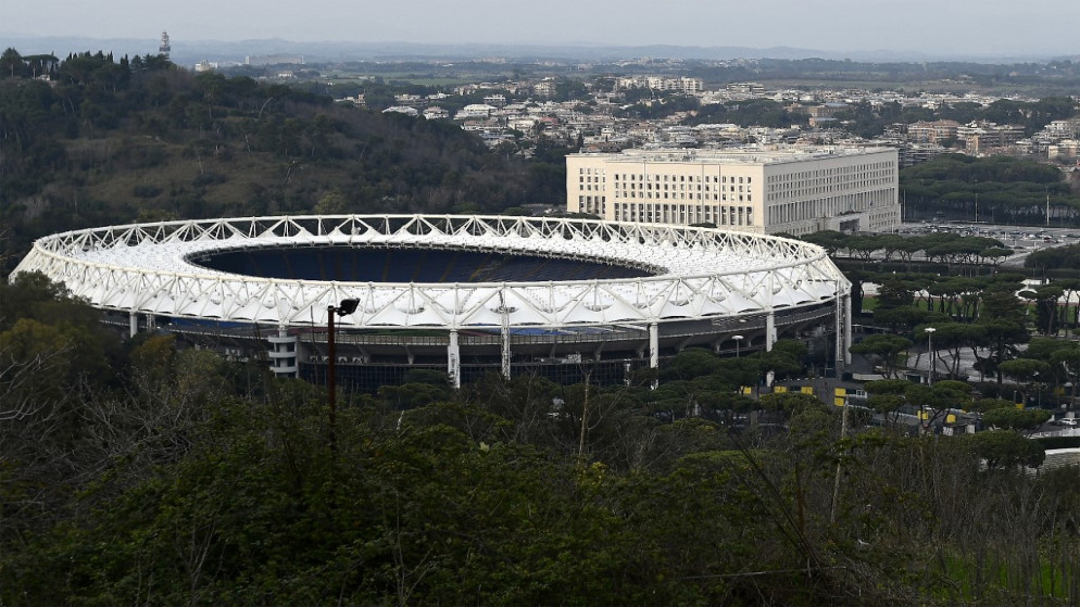 صورة عامة تظهر الملعب الأولمبي في روما. (أ ف ب)