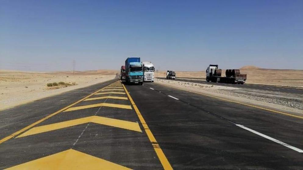 تحويلة جرف الدراويش على الطريق الصحراوي التي تم إعادة فتحها بطول 10 كلم. (وزارة الأشغال)