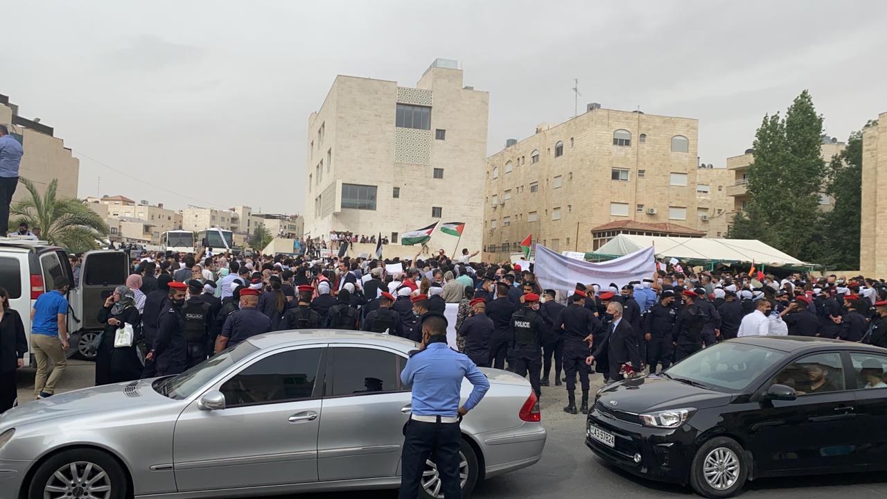 وقفة احتجاجية في عمّان ضد الانتهاكات الإسرائيلية في القدس المحتلة. (المملكة)
