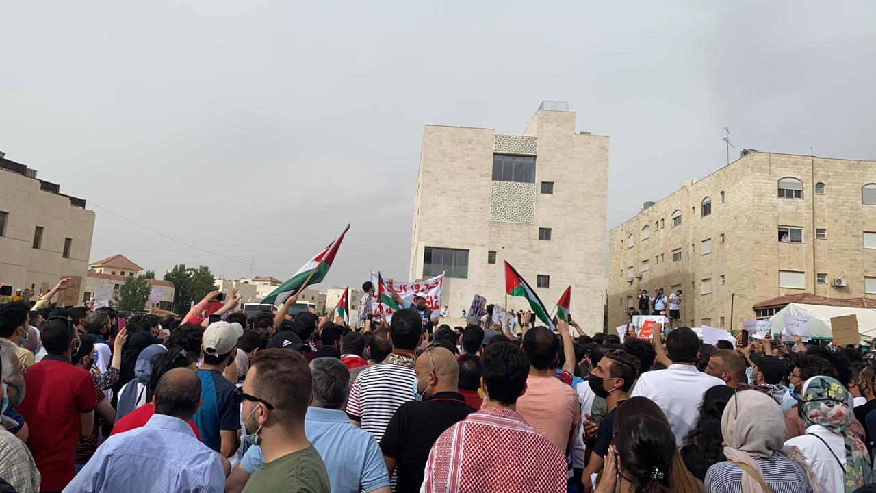 وقفة احتجاجية في عمّان ضد الانتهاكات الإسرائيلية في القدس المحتلة. (المملكة)
