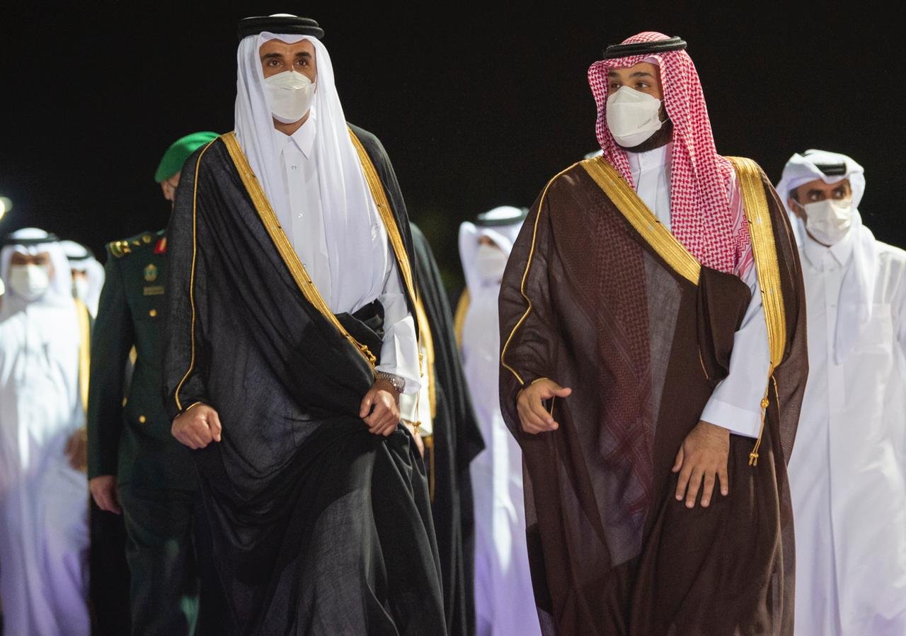 استقبال ولي العهد السعودي الأمير محمد بن سلمان لأمير قطر الشيخ تميم بن حمد آل ثاني. (واس)