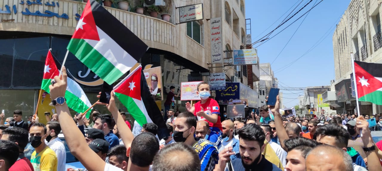 مسبرة تضامنية في إربد تضامنا مع الشعب الفلسطيني