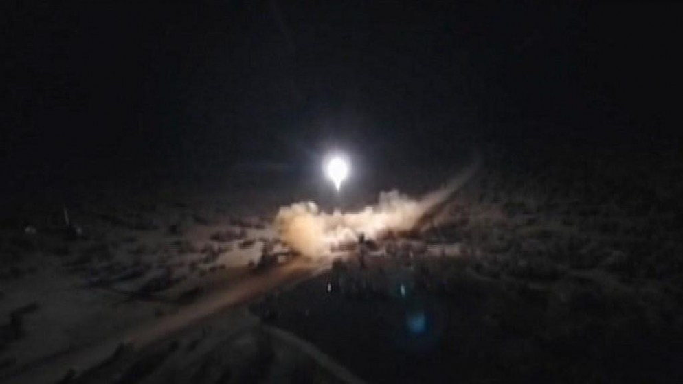 صورة أرشيفية لصواريخ أطلقت على قاعدة عين الأسد في العراق. (أ ف ب)