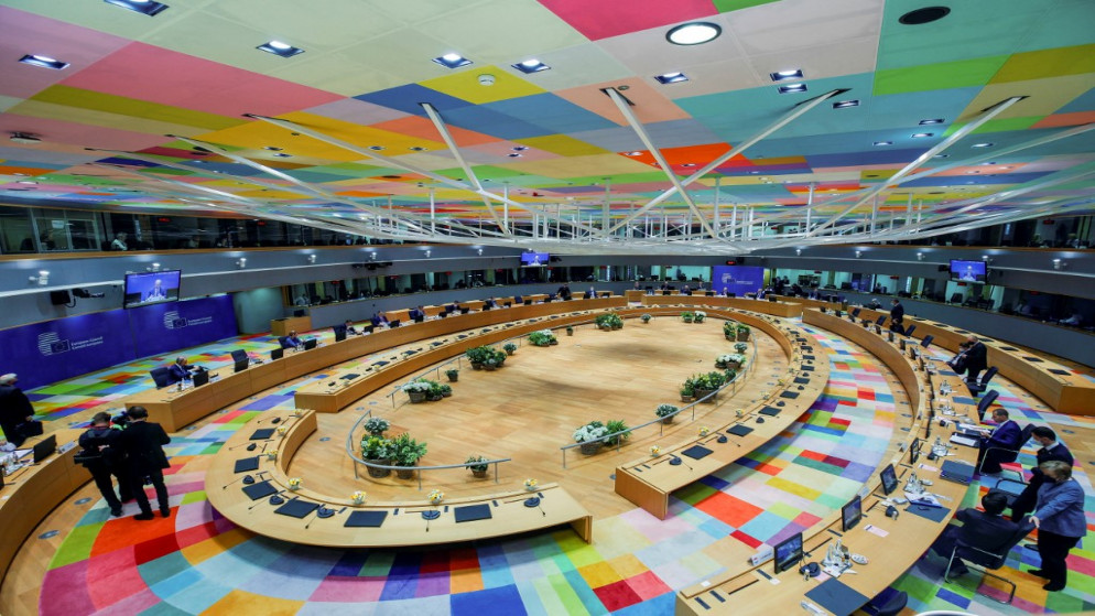 اجتماع قادة الاتحاد الأوروبي في بروكسل لليوم الثاني. (أ ف ب)