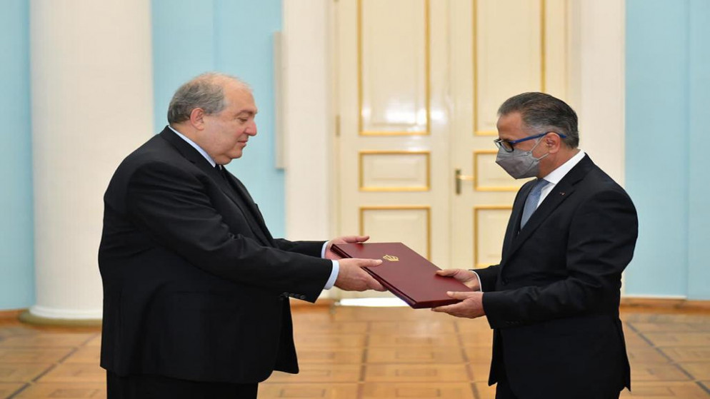 السفير خالد الشوابكة، يقدم اوراق اعتماده سفيراً فوق العادة ومفوضاً معتمداً وغير مقيم للأردن لدى جمهورية ارمينيا.