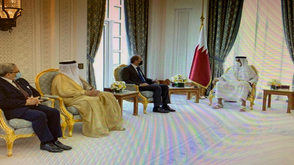 سمو الشيخ تميم بن حمد آل ثاني أمير دولة قطر يستقبل نائب رئيس الوزراء وزير الخارجية وشؤون المغتربين أيمن الصفدي. (وزير الخارجية)