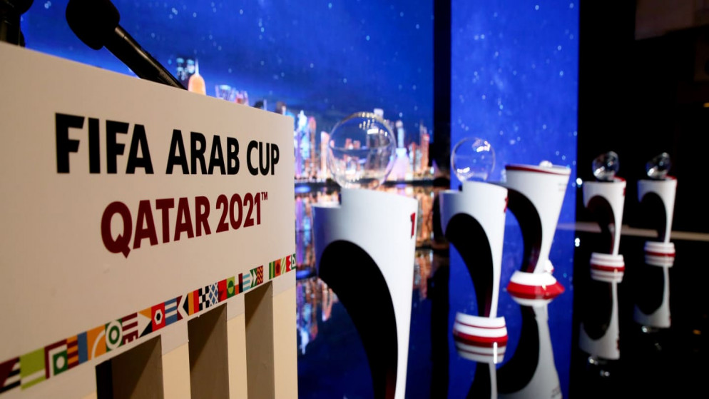 صورة أرشيفية لمنصة إجراء قرعة بطولة كأس العرب. (فيفا)