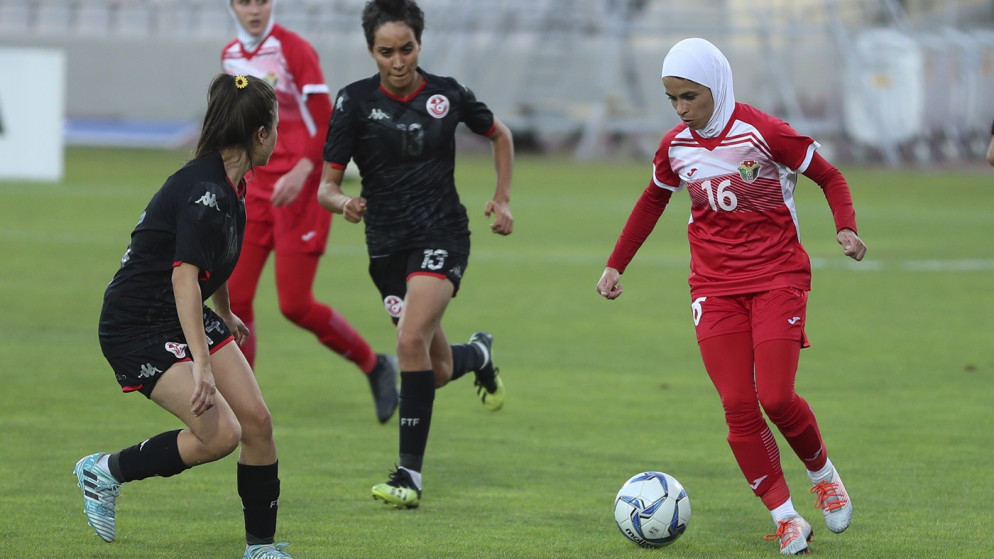 جانب من مباراة منتخب السيدات أمام منتخب تونس. (اتحاد كرة القدم)