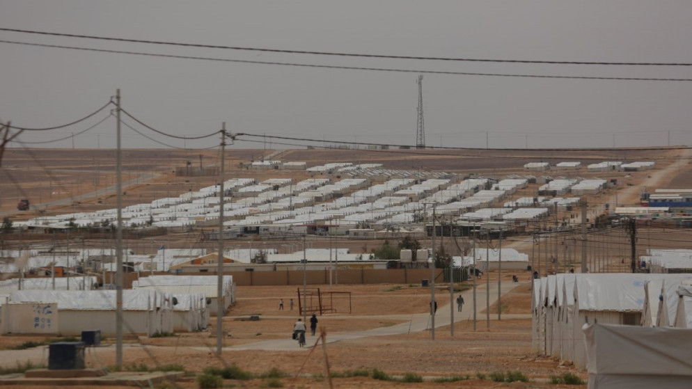 مخيم الأزرق للاجئين السوريين شرقي الأردن. (مفوضية الأمم المتحدة لشؤون اللاجئين)