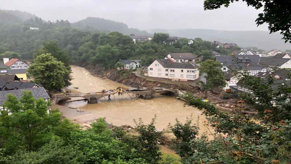 فيضان بعد هطل الأمطار الغزيرة في شولد في ألمانيا، 16 تموز/يوليو 2021. (رويترز)