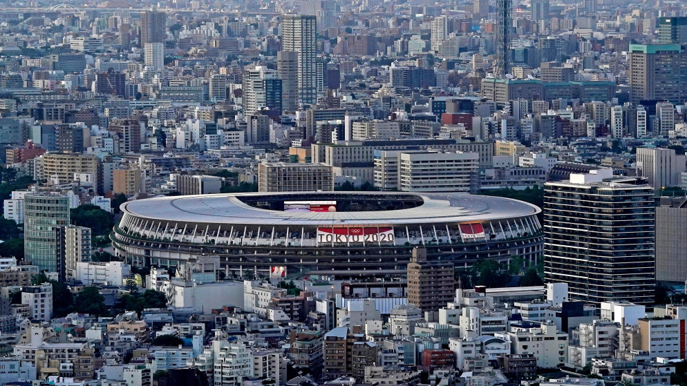 منظر عام للملعب الوطني في طوكيو الذي يتسع لنحو 68 ألف متفرج. (اللجنة الأولمبية الأردنية)