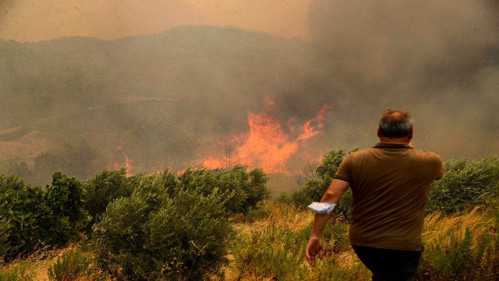 نيران تتصاعد جراء حرائق غابات في جنوب تركيا 29 تموز/ يوليو 2021. (أ ف ب)