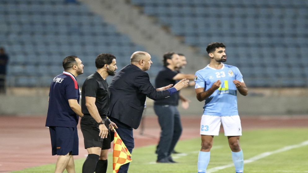 جانب من مباراة الفيصلي والوحدات التي انتهت بانتصار الأخير 0-2 في دوري المحترفين لكرة القدم. (صلاح ملكاوي/ المملكة)